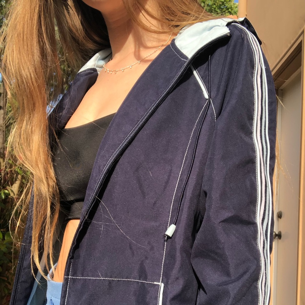 Vintage Blue racer striped track jacket 🦋